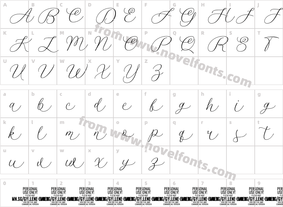 Gyllene Elgen PERSONAL USE RegularCharacter Map