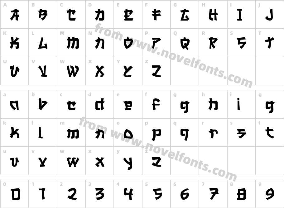 HANBAIRegularCharacter Map