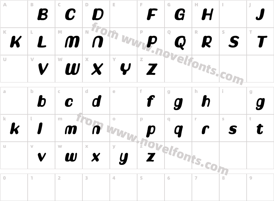 HadsaiDemoBlackItalic-rgZDpCharacter Map