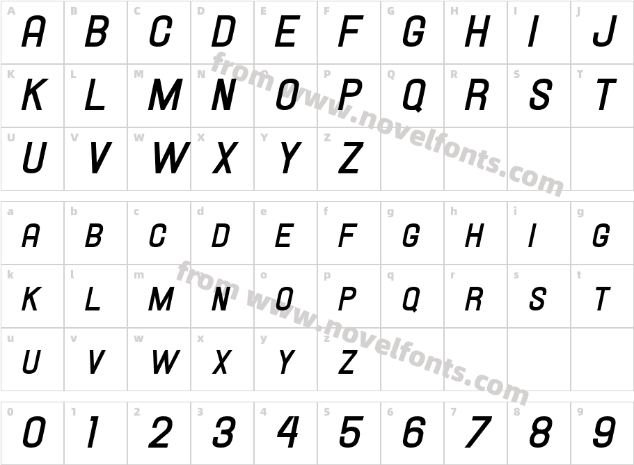 HallandaleSCBoldItJLCharacter Map