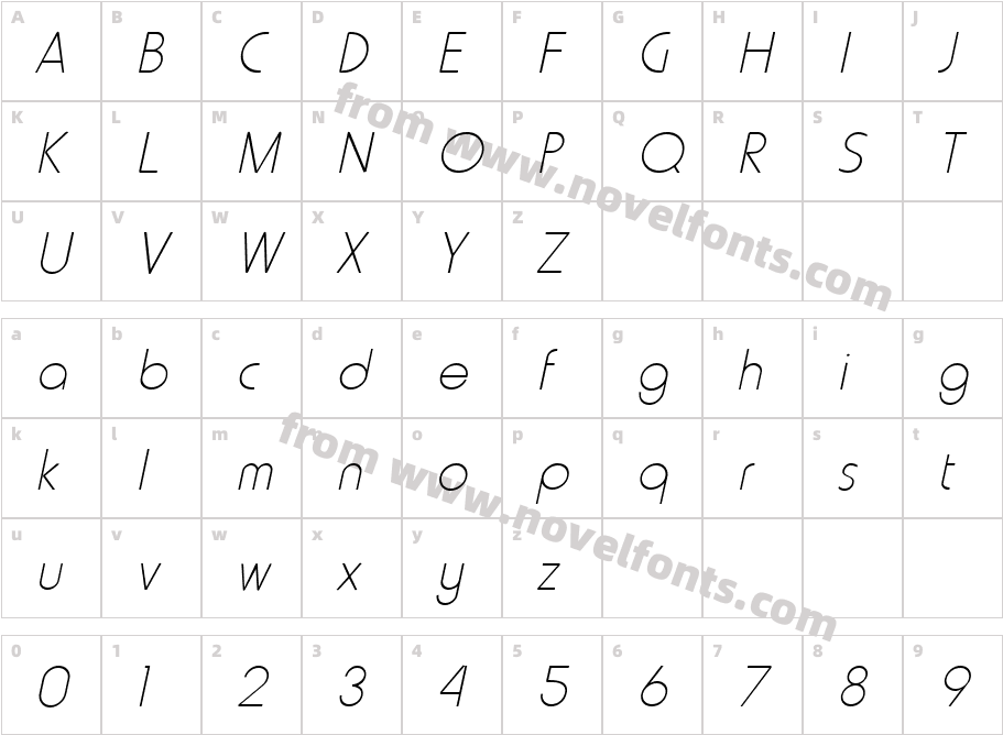 HammerThin-ItalicCharacter Map