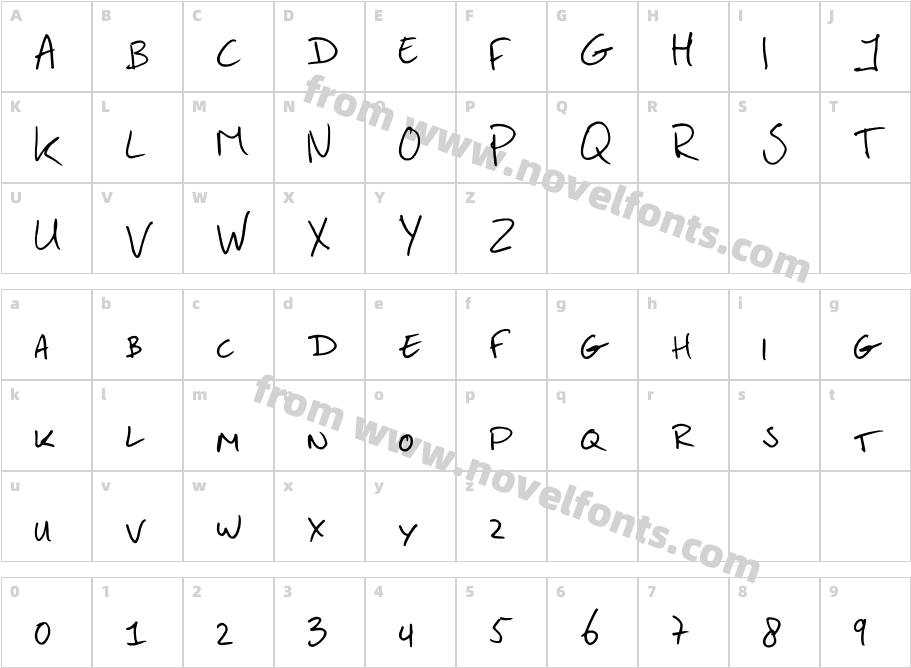 Handwriting Studiodehoo RegularCharacter Map