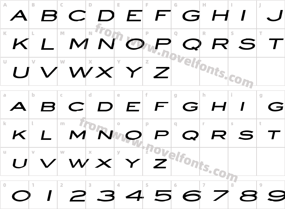 Eye glass Extended Bold ItalicCharacter Map