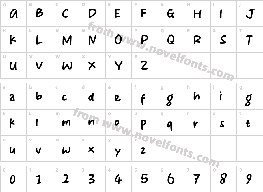 Happy WednesdayCharacter Map