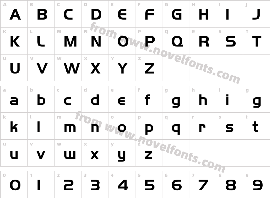 HarRierC-BoldCharacter Map