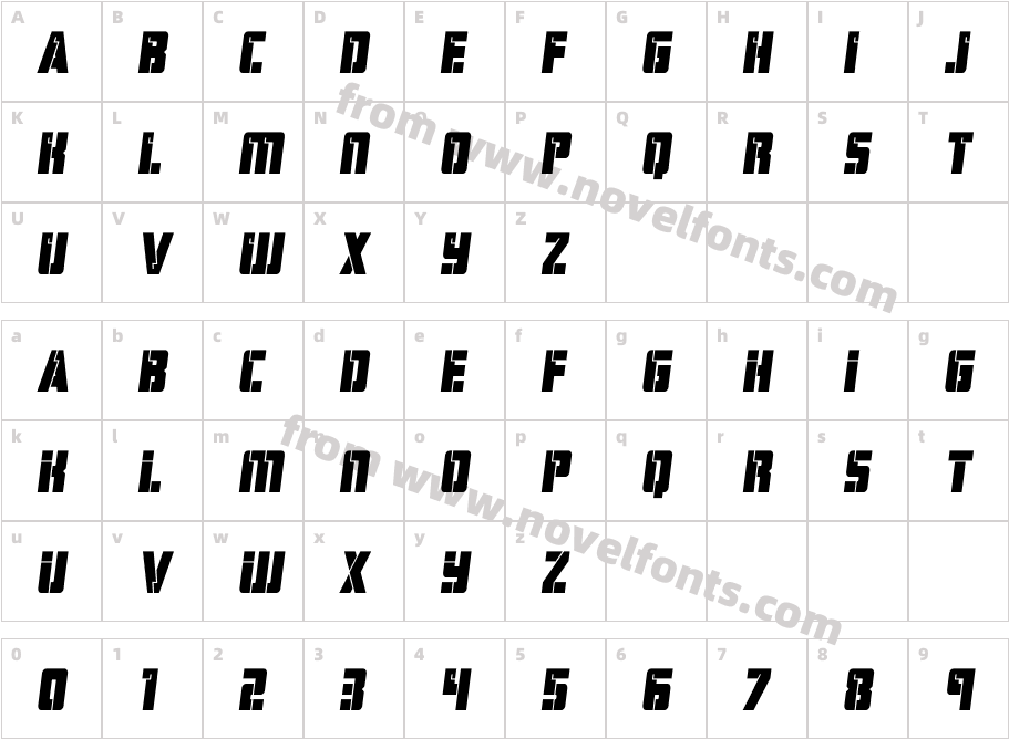 HardScienceBoldSemi-ItalicCharacter Map