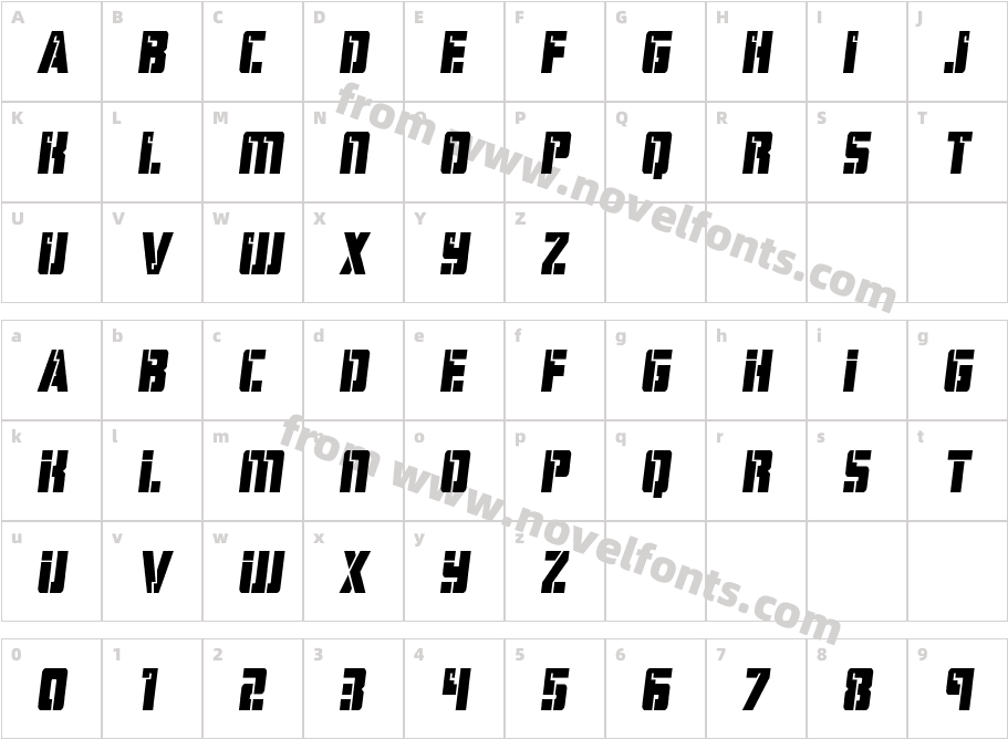 HardScienceSemi-ItalicCharacter Map