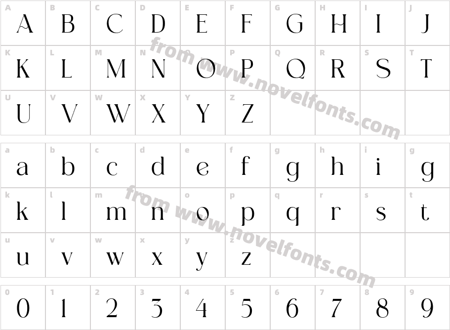 HarmonyEmbraceSerifDemoCharacter Map