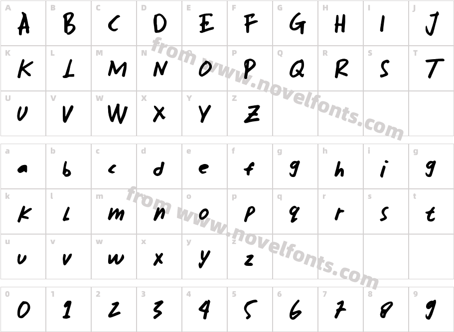 Heart Vibes HandwritingCharacter Map