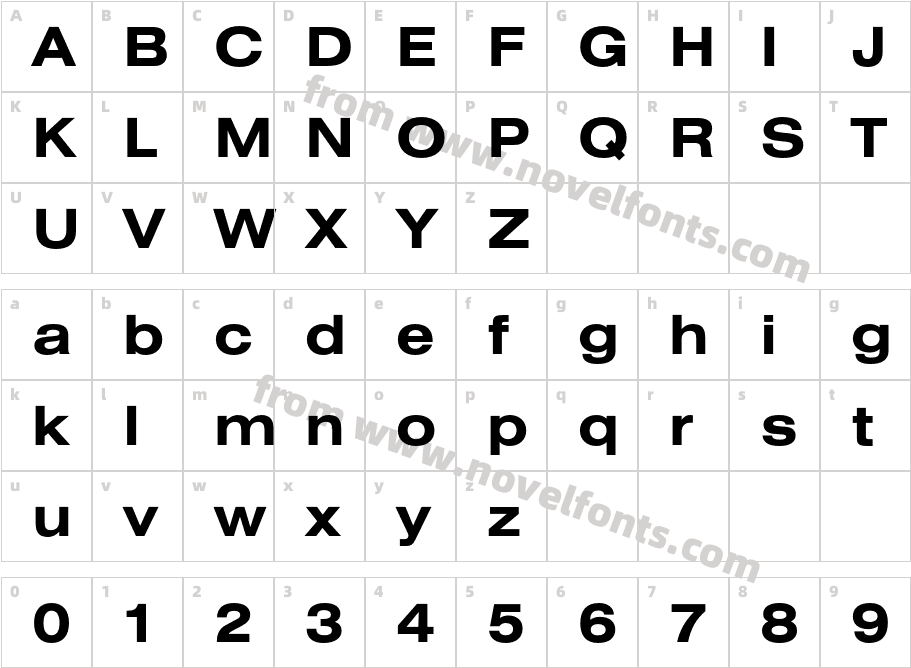 HeliosExtC-BoldCharacter Map