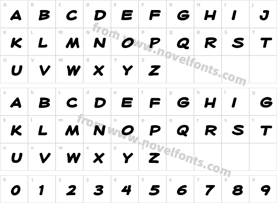 Heroid-BoldCharacter Map