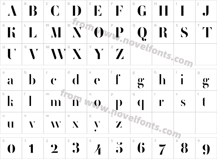 FEMORALIS RegularCharacter Map