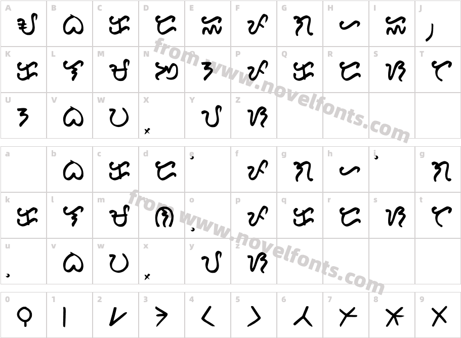 Hiraya_baybayin_font RegularCharacter Map