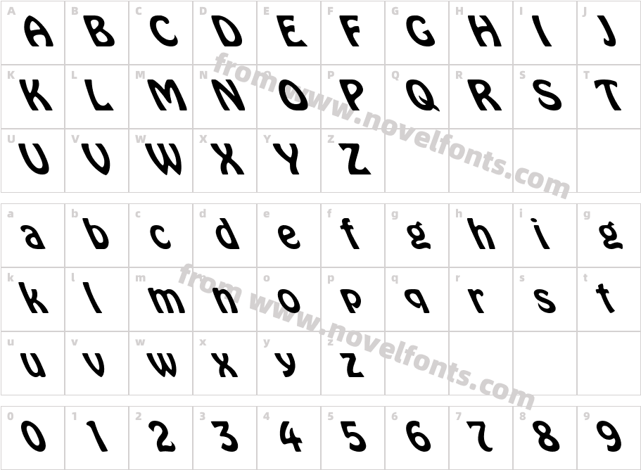 Hobo LeftifiedCharacter Map