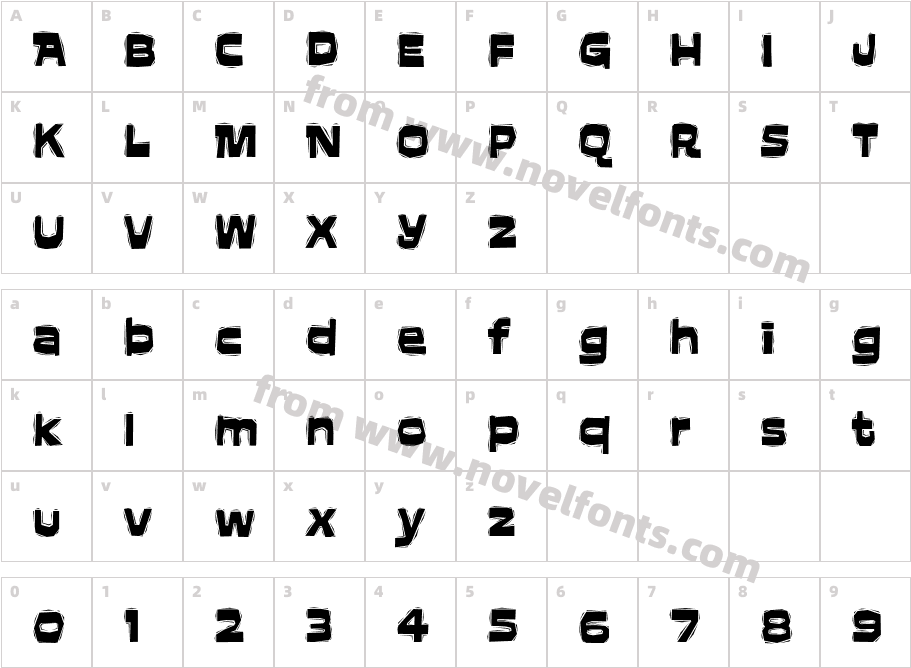 AftershockITCStdCharacter Map