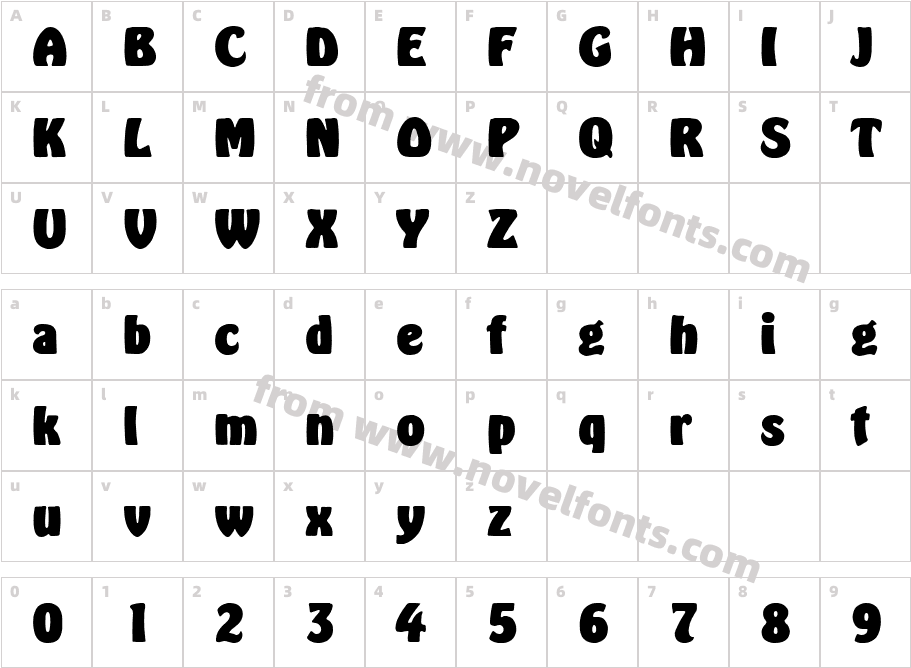 HoboExtraBold DBCharacter Map