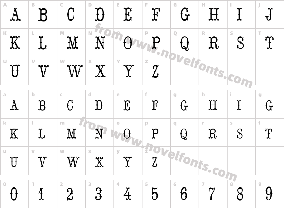 HoedownCharacter Map