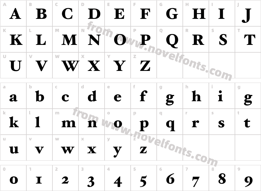 Hoefler Text BlackCharacter Map