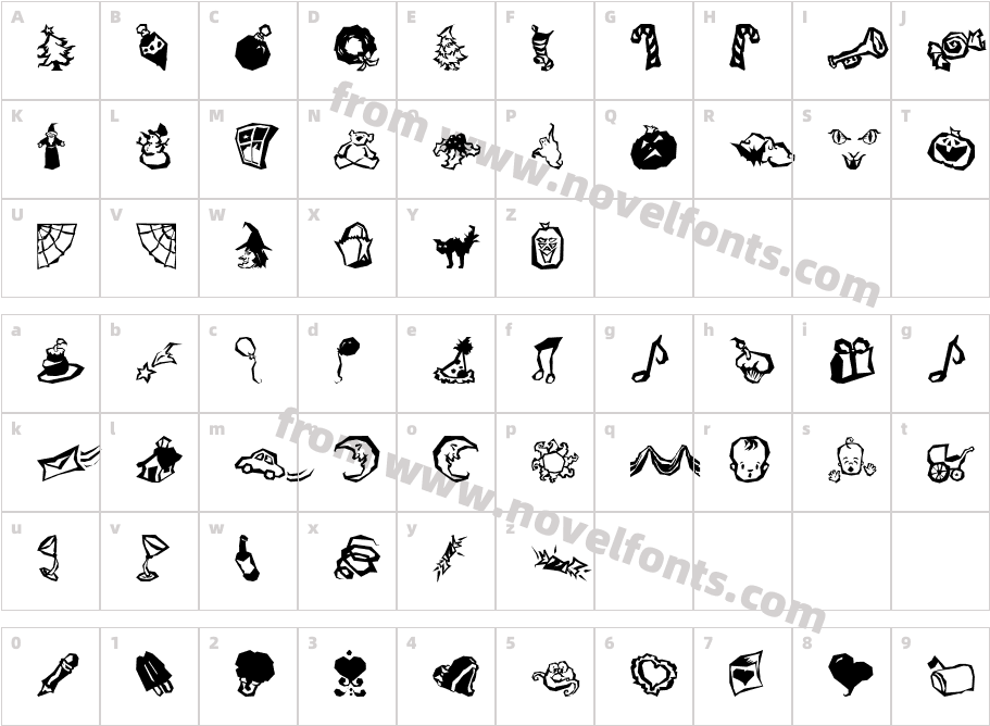 Holiday Mix ICGCharacter Map