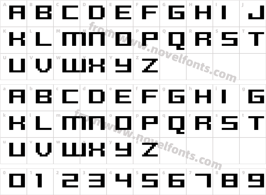 FFF Reaction Bold CondensedCharacter Map