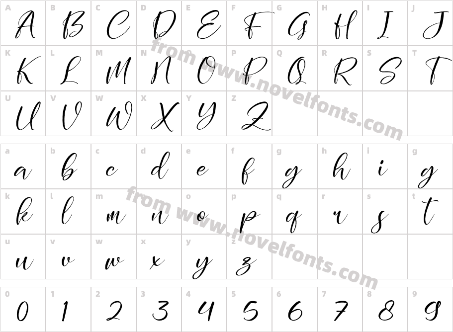 Holistica ItalicCharacter Map