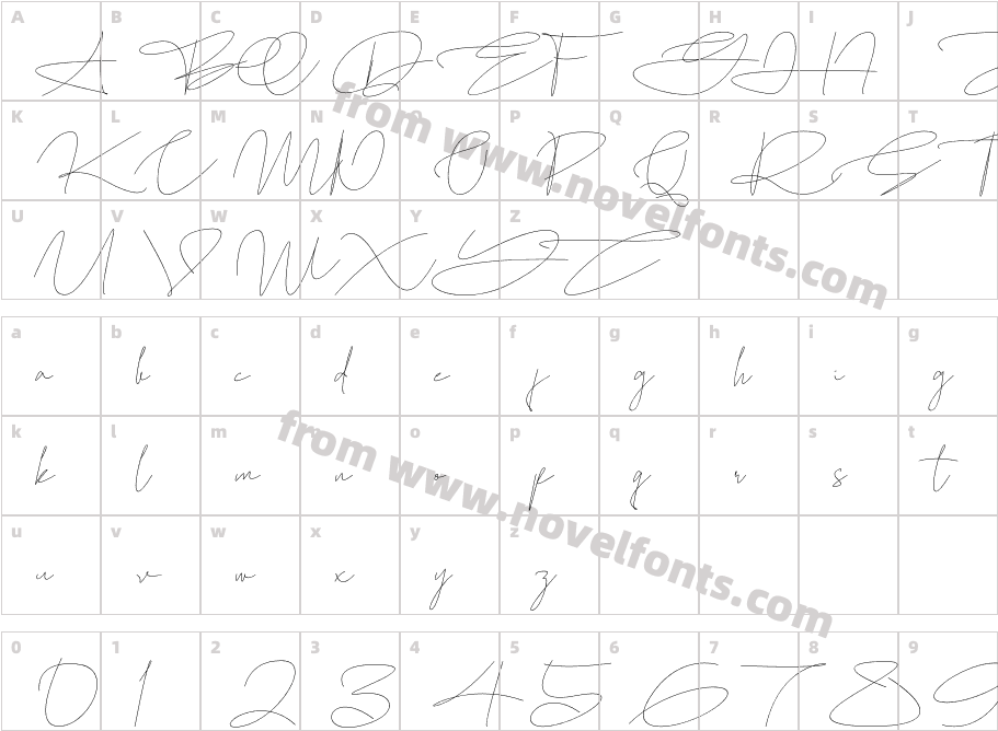 Homallond ItalicCharacter Map