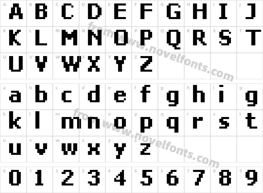 FFF Star BoldCharacter Map