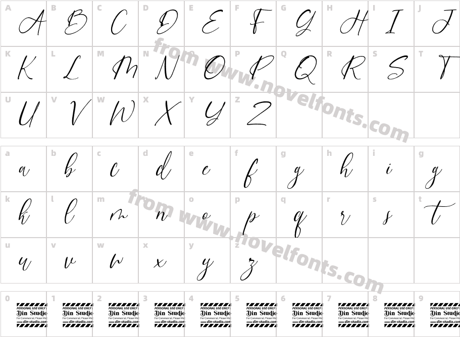 Honest Sky Personal UseCharacter Map