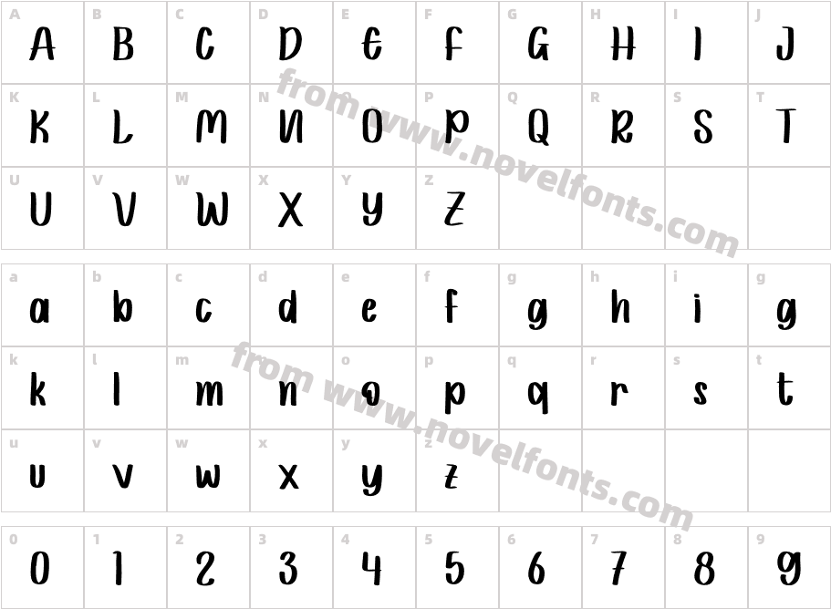 Honey Black - Personal UseCharacter Map