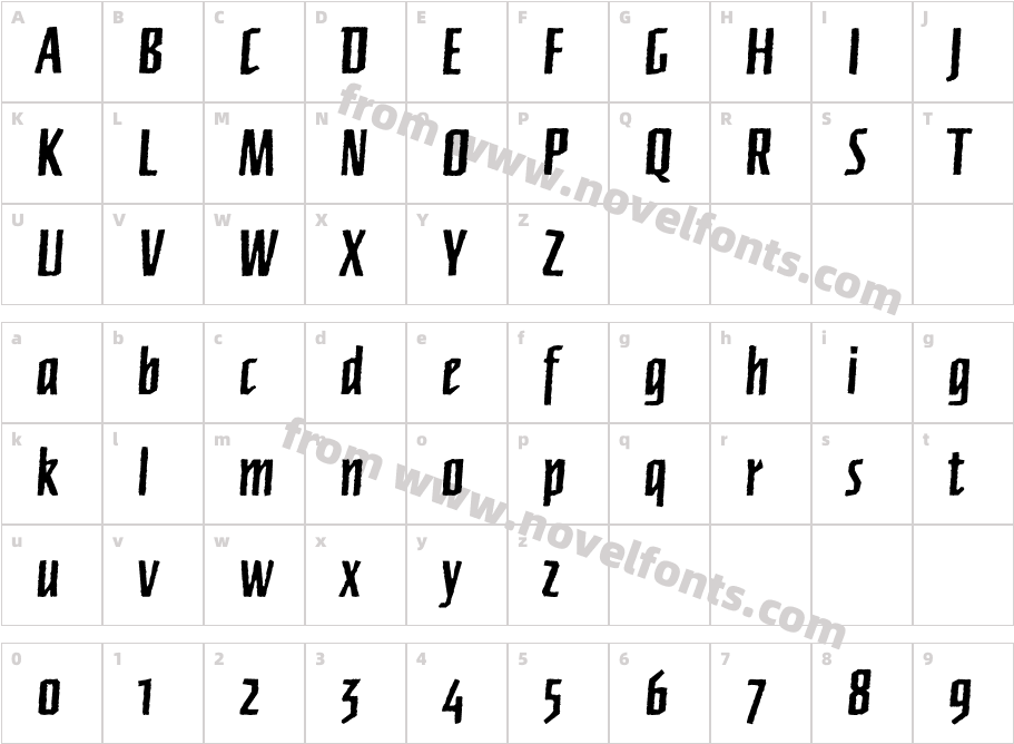 FFNewberlin-BoldRoughCharacter Map