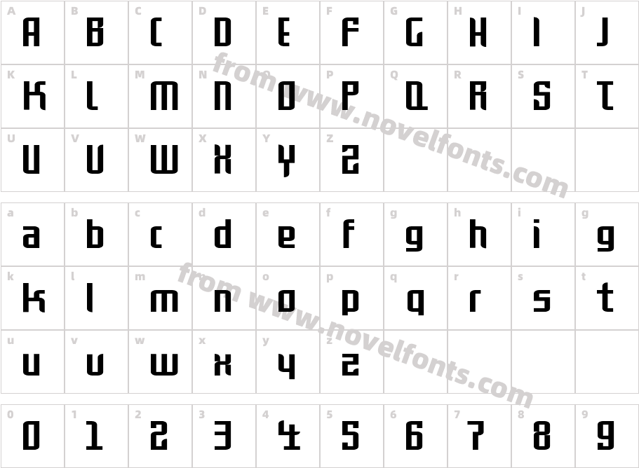 FFRosetta-BoldCharacter Map