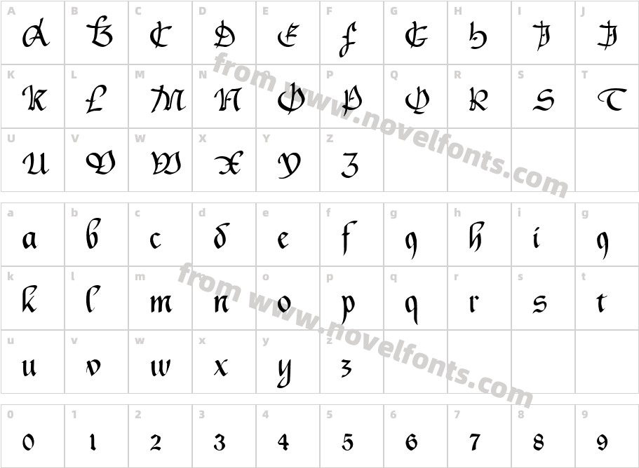 HorlogeCharacter Map