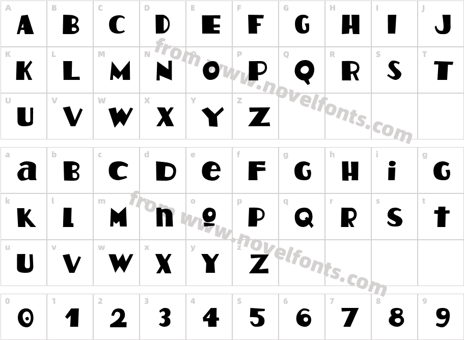 HotCoffeeFontCharacter Map