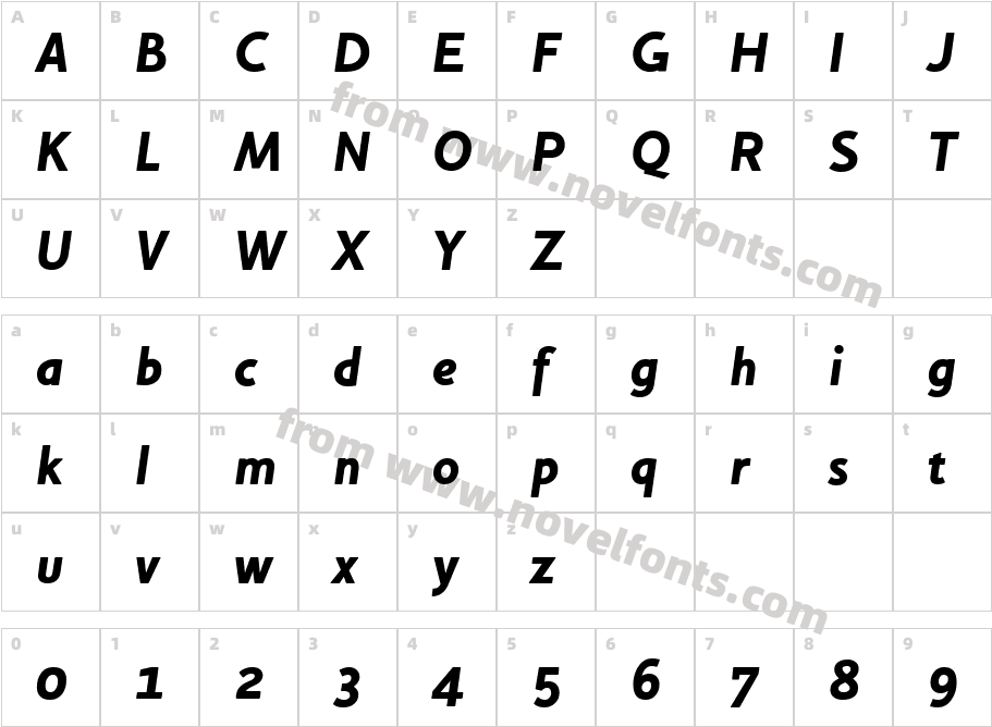 HouschkaAltBlackItalicCharacter Map