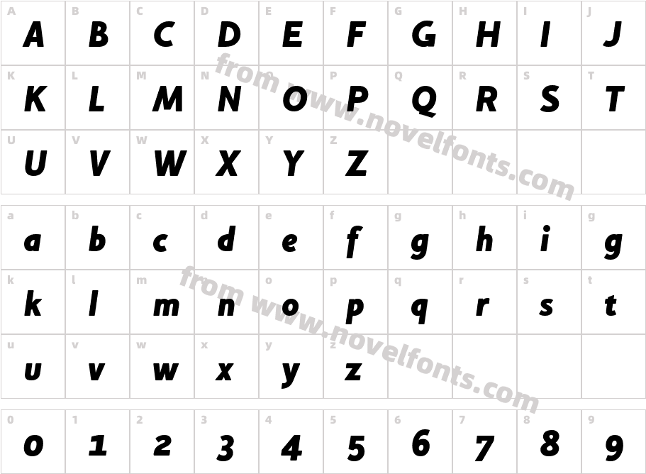 HouschkaAltHeavyItalicCharacter Map