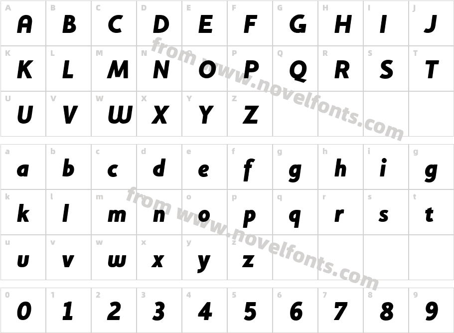 HouschkaHeavyItalicCharacter Map