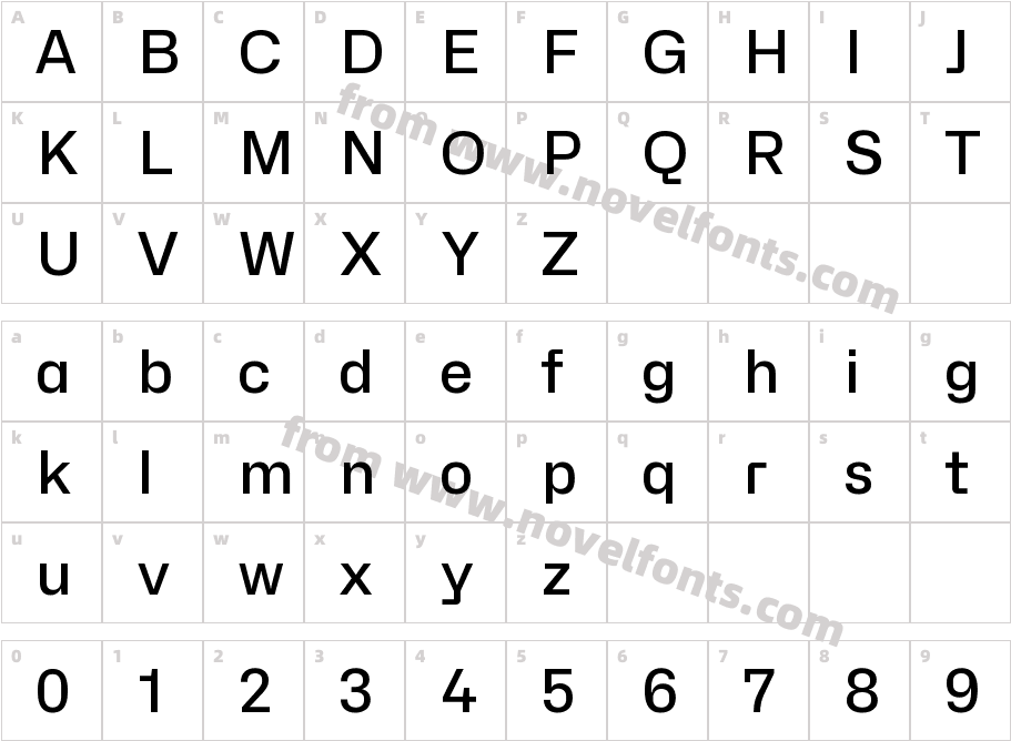 Hubot-Sans MediumCharacter Map