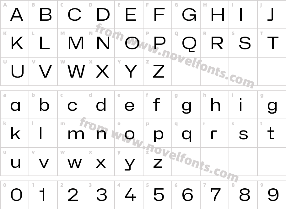 Hubot-Sans Regular WideCharacter Map