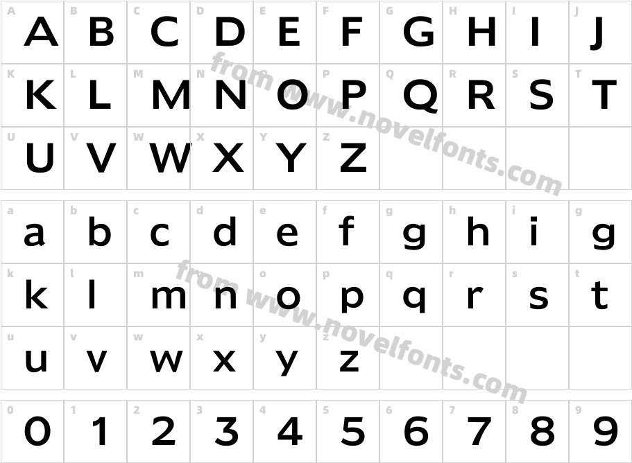 Humana 970Character Map