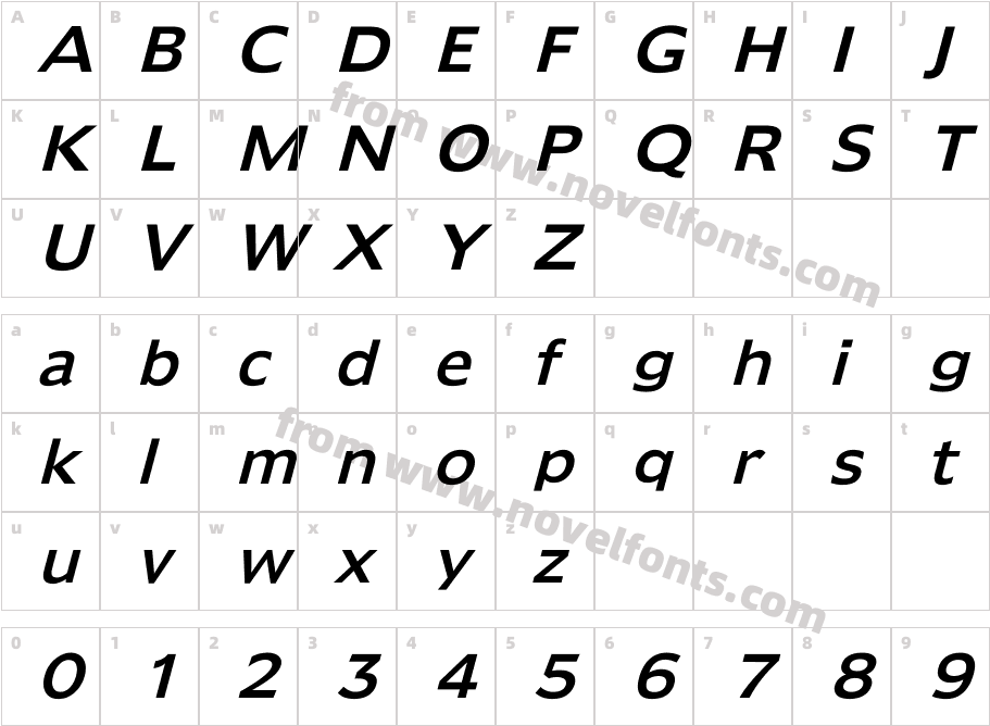 Humana ItalicCharacter Map