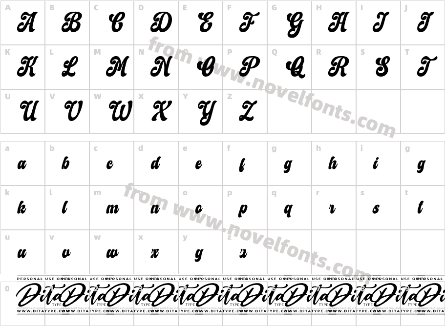 Huntinghat Personal UseCharacter Map