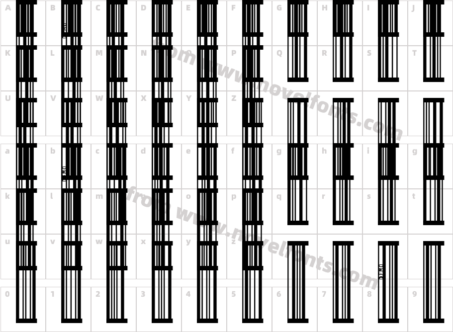 IDAutomationSBI25LCharacter Map