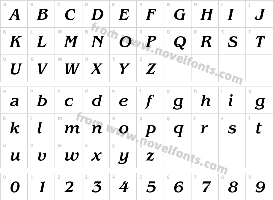 ITC Benguiat Std MediumCharacter Map