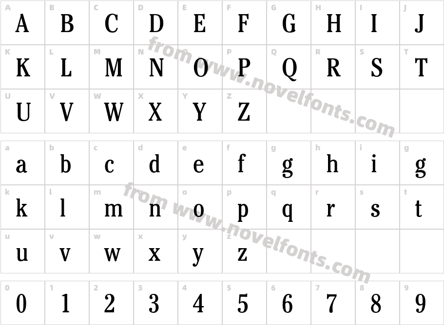 ITC Cheltenham Std Book CondCharacter Map