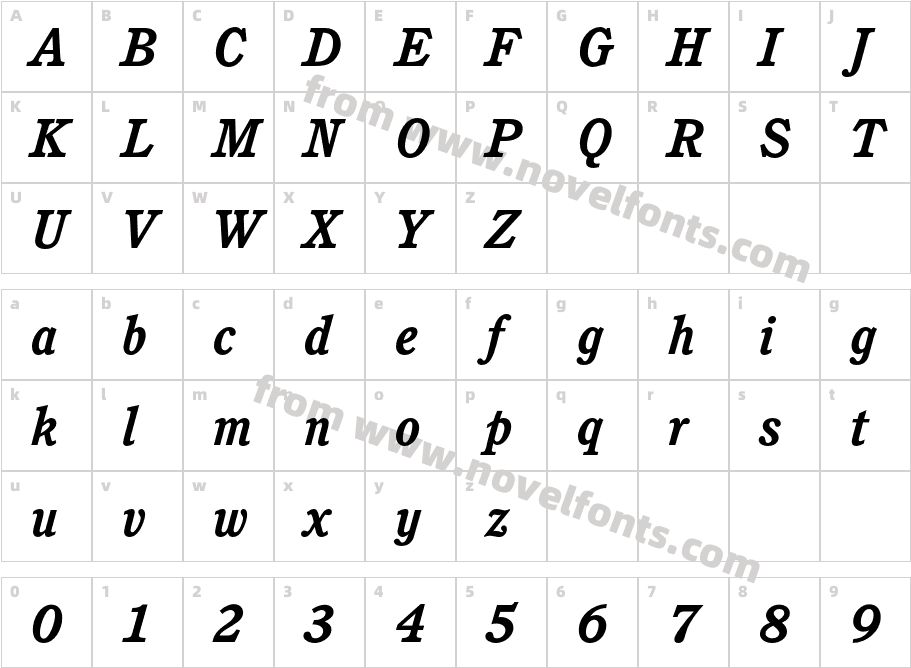 ITC Cushing Std BookCharacter Map