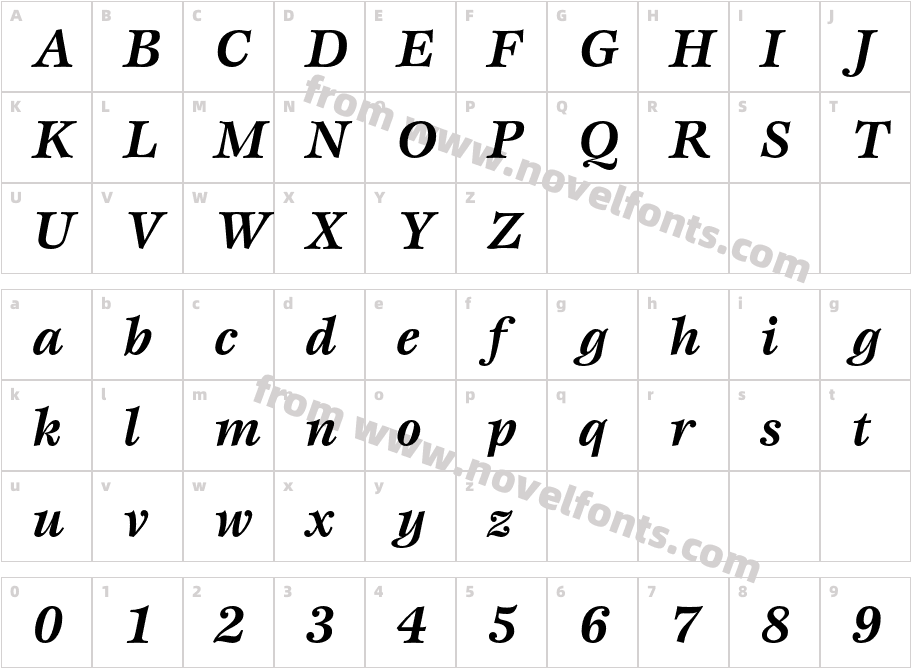 ITC Esprit Std BookCharacter Map