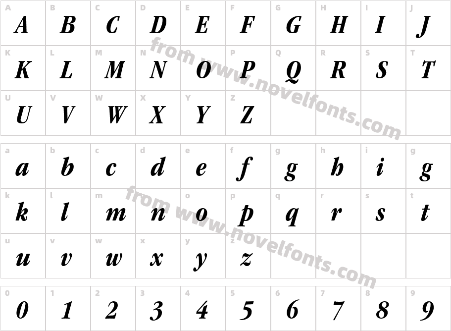 ITC Garamond Std Book CondCharacter Map