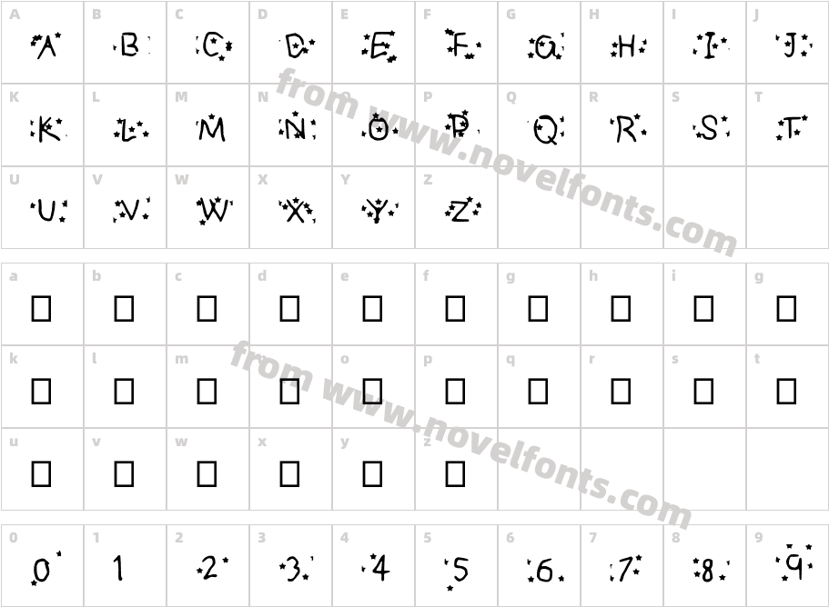 FIVE STAR GENERAL MediumCharacter Map