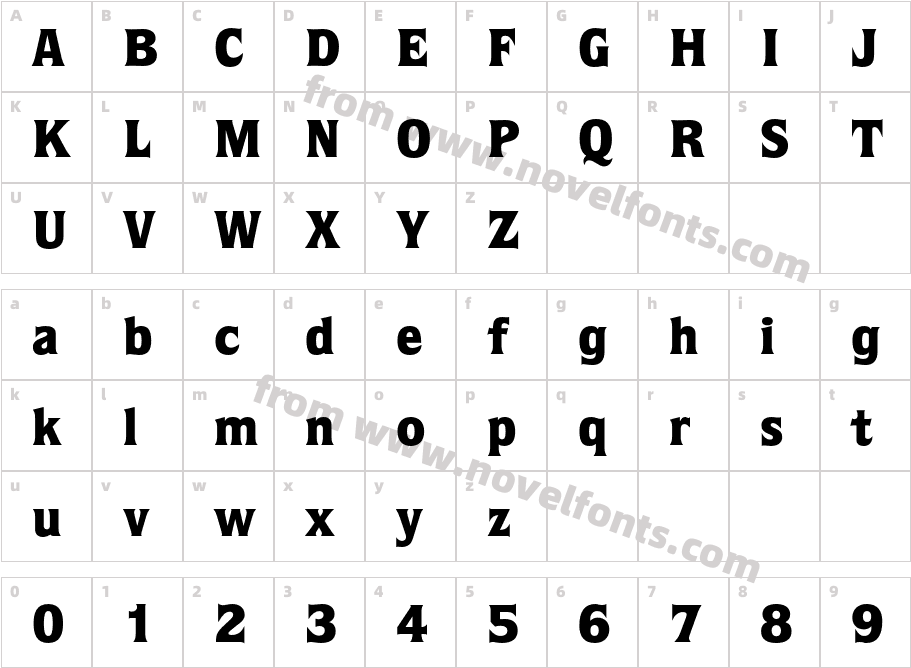 ITC Quorum Std MediumCharacter Map