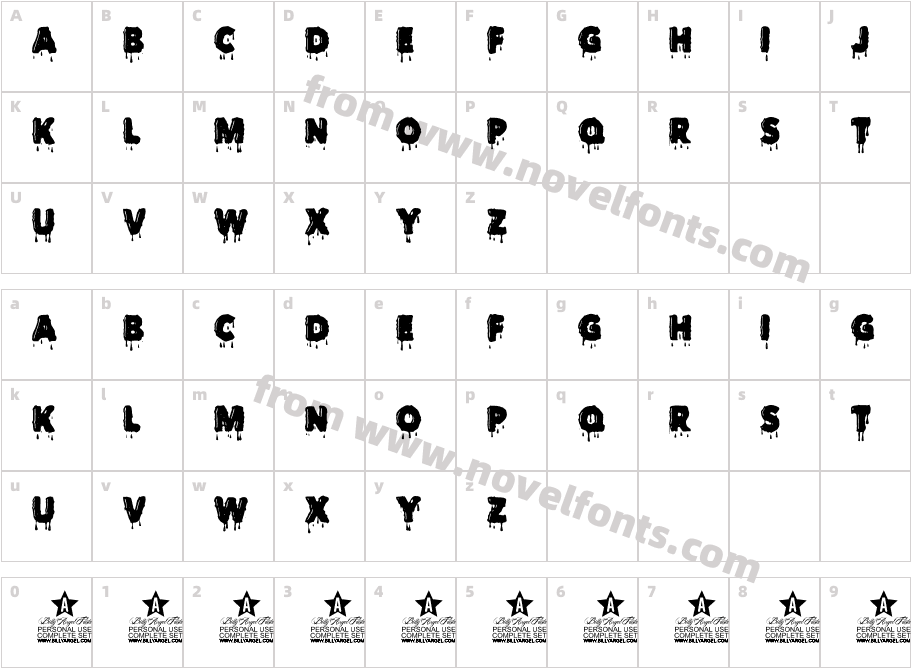 FIZZYBLOODPERSONALUSE-BoldCharacter Map